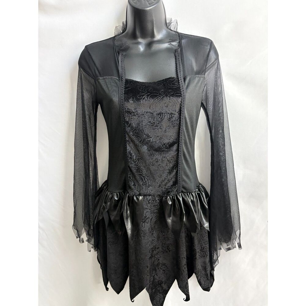 Black Witch Halloween Party Costume Dress Up Size S/M Scary Sexy
